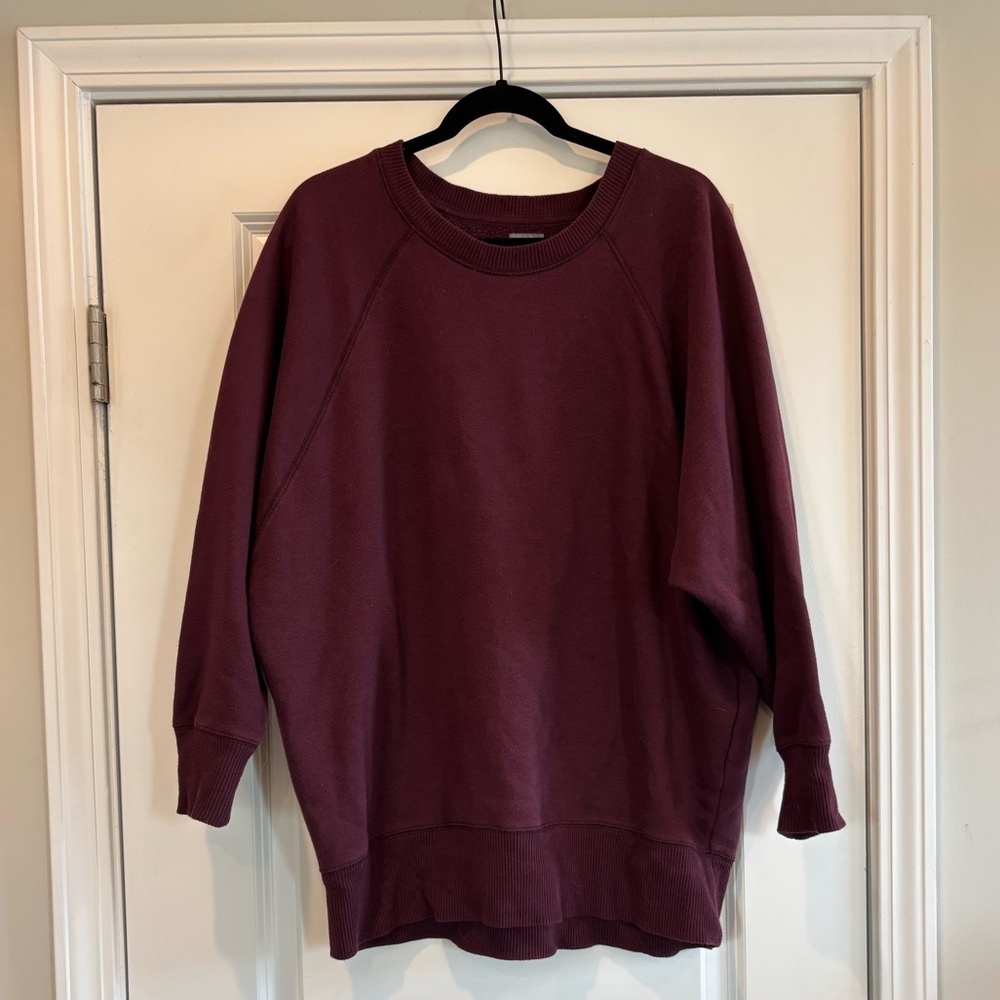 Aerie Women's Maroon Oversized Crewneck Sweater